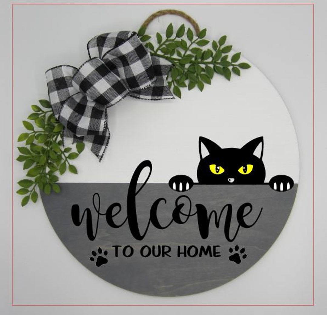 Door Hanger, Cat Door Hanger, Pets, Fur Babies, Cat, Cats, Wreath, Cat