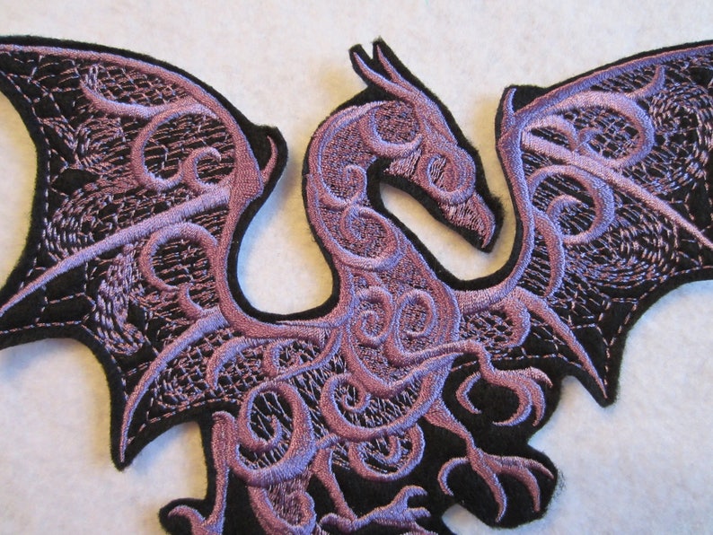 Embroidered Winged Dragon Iron on Patch Dragon Patch Dragon Etsy
