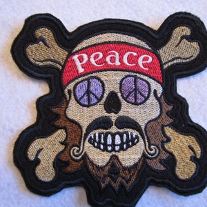 Embroidered Hippie Peace Sign Iron On Patch, Peace Sign, Hippie Patch, Iron On Patch, Hippie Applique, Hippies, Rtro Patch, 60&#39;s