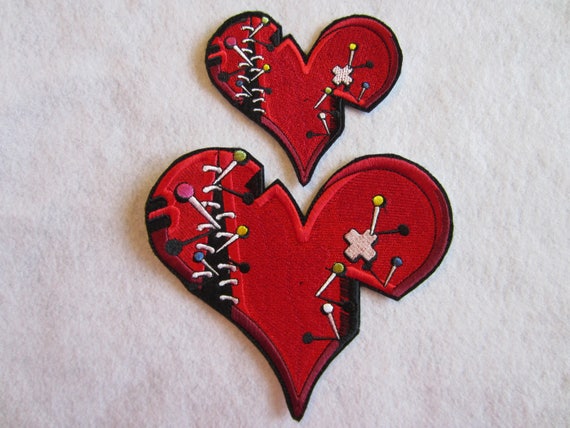 Red Heart Iron on or Sew on Patch 2 pcs