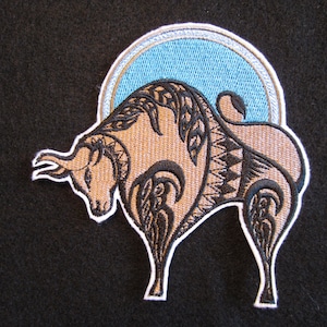 Taurus Embroidered Iron On Patch, Zodiac Horoscope Applique