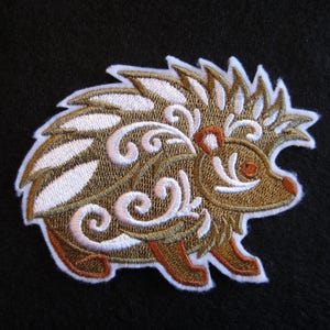 Embroidered Hedge Hog Iron On Patch, Hedge Hog Patch, Iron On Applique, Hedge Hog, Iron On Patch