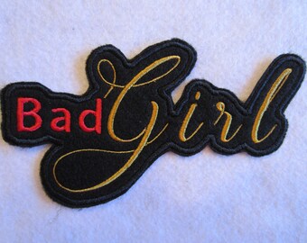 thumbnail image 2 of Badass Girls Ride Embroidered Iron-On Patch – MC Biker Style 2 of 5