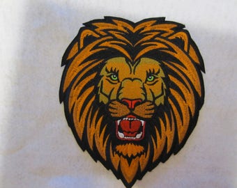 Fashion patch Large Lion patch Iron on Embroidered Lion head patch
