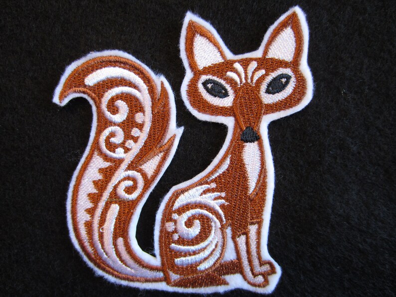 Fox Patch Fox Embroidered Fox Embroidered Applique Embroidered Fox Iron On Patch Fox Applique Iron On Fox