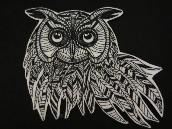 Brown Owl Iron-On Patch – 1 5/8 Inch, Embroidered, Halloween Theme (Lot Of 3, Taiwan)