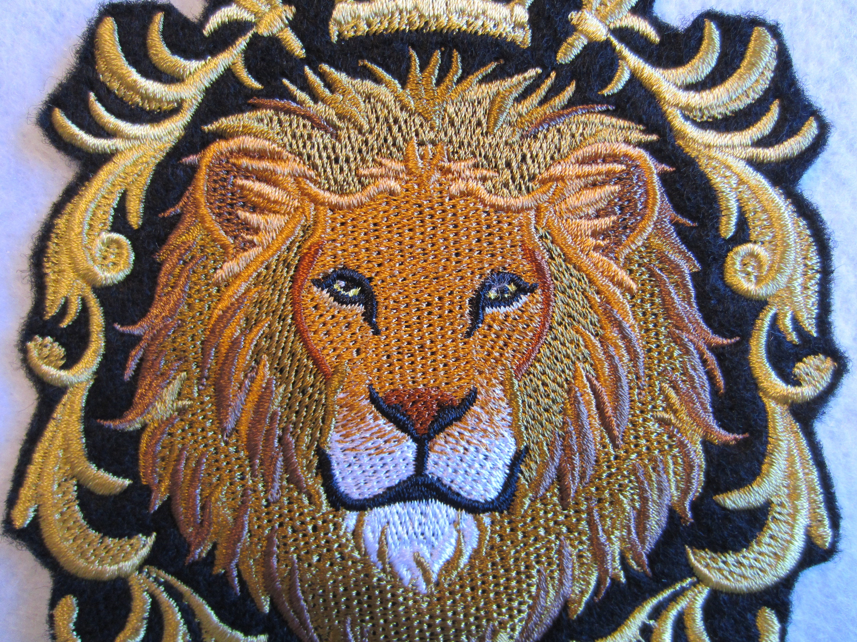 Lion Head Iron on Patch, Lion, Royal Lion Head, Iron on Patch