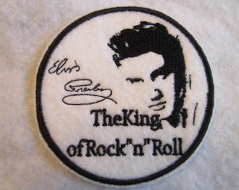 King of Rock N Roll Iron On Patch, Embroidered Applique