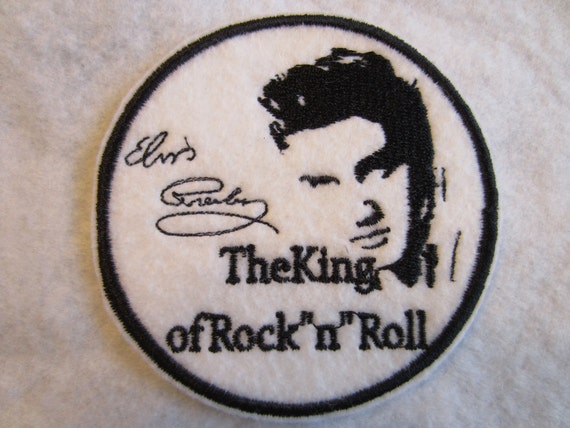 King of Rock N Roll Iron On Patch, Embroidered Applique