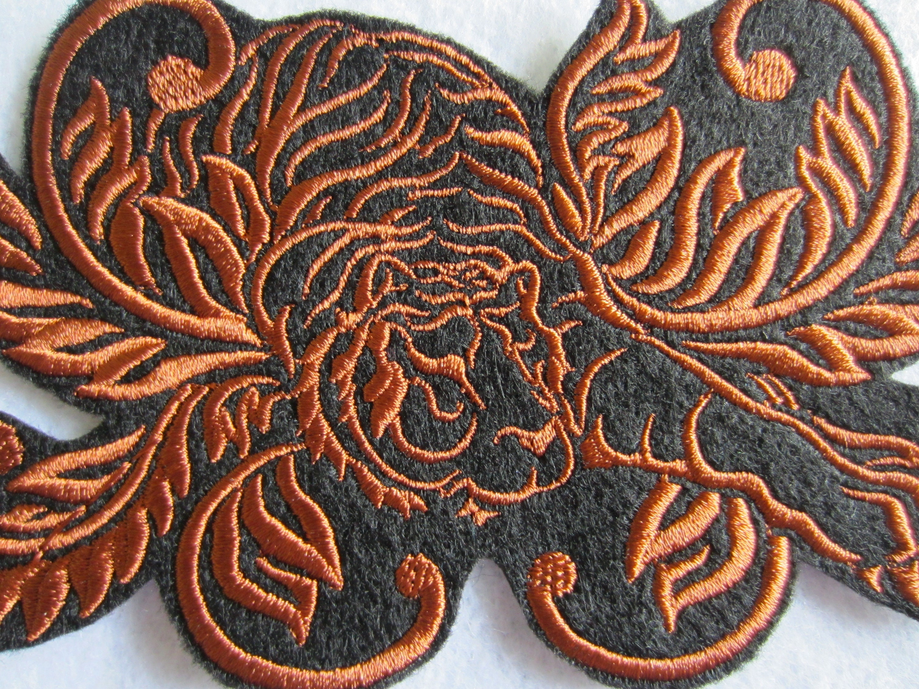 Embroidered Damask Tiger Iron on Patch Tiger Patch Tiger Etsy