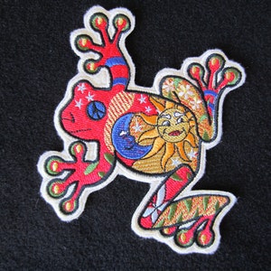 Peace Frog, Frog, Peace, Embroidered Frog, Frog Applique, Peace Sign, 60&#39;s Patch, Retro Patch, Peace Patch