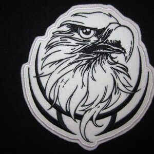 Large  Embroidered Eagle head, Iron On Patch, Eagle, Iron On Eagle, Applique