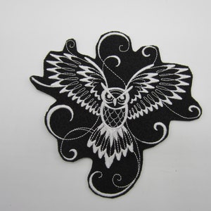 Embroidered Iron On Owl, Owl Applique, Owl Patch, Iron On Applique, Iron On Patch, Owl