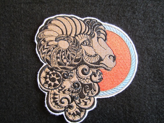 Embroidered Retro Horoscope Astrology Aries The Ram Sign Patch Iron On Sew USA Embroidered Retro Horoscope Astrology Aries The Ram Sign Patch Iron On Sew USA