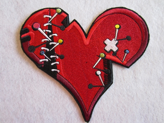 Embroidered Broken Heart Iron on Patch, Iron on Patch, Heart Patch, Broken  Heart, Heart Applique 