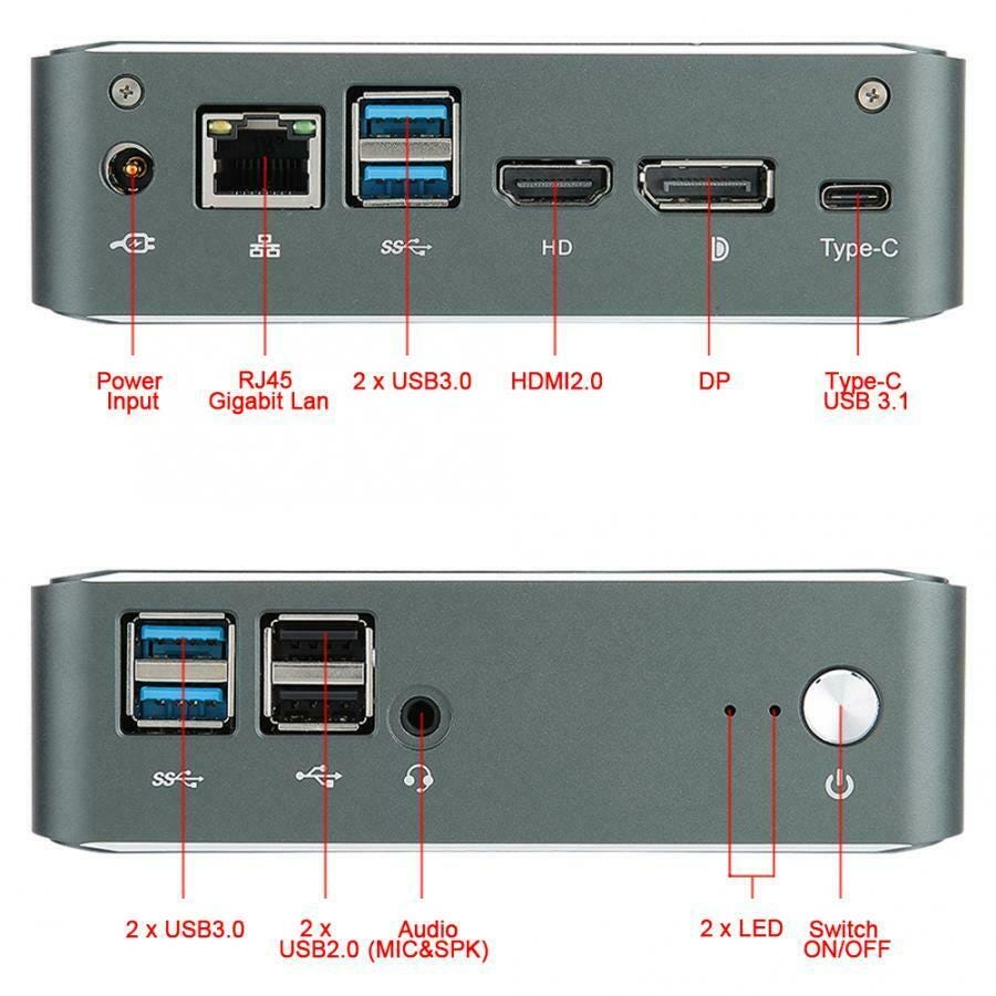 Intel Core I7-10510u Windows 11 Pro Desktop PC, up to 64GB RAM, up