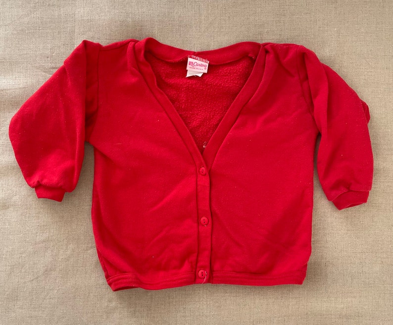 Size 4T 1980\u2019s Red Sweatshirt Cardigan