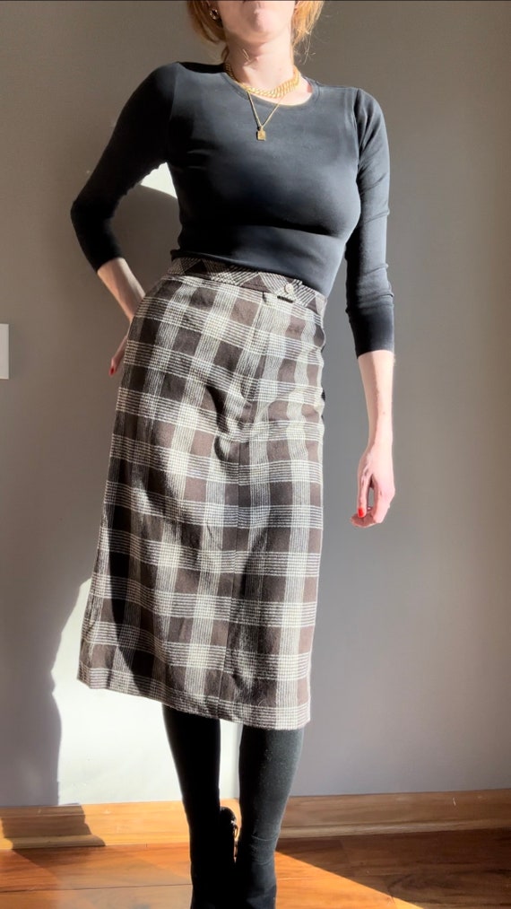 1970’s Large Dalton Plaid Fitted Skirt