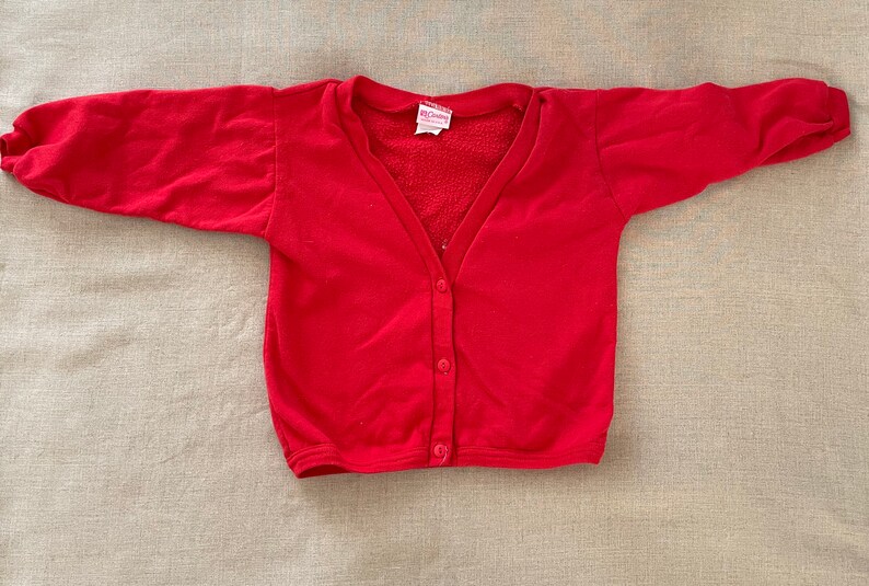 Size 4T 1980\u2019s Red Sweatshirt Cardigan
