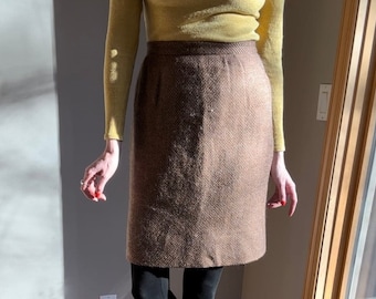 1980’s Large Adagio Brown Mohair Wool Skirt