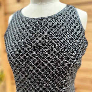 Y2K Beaded Black Tank Top