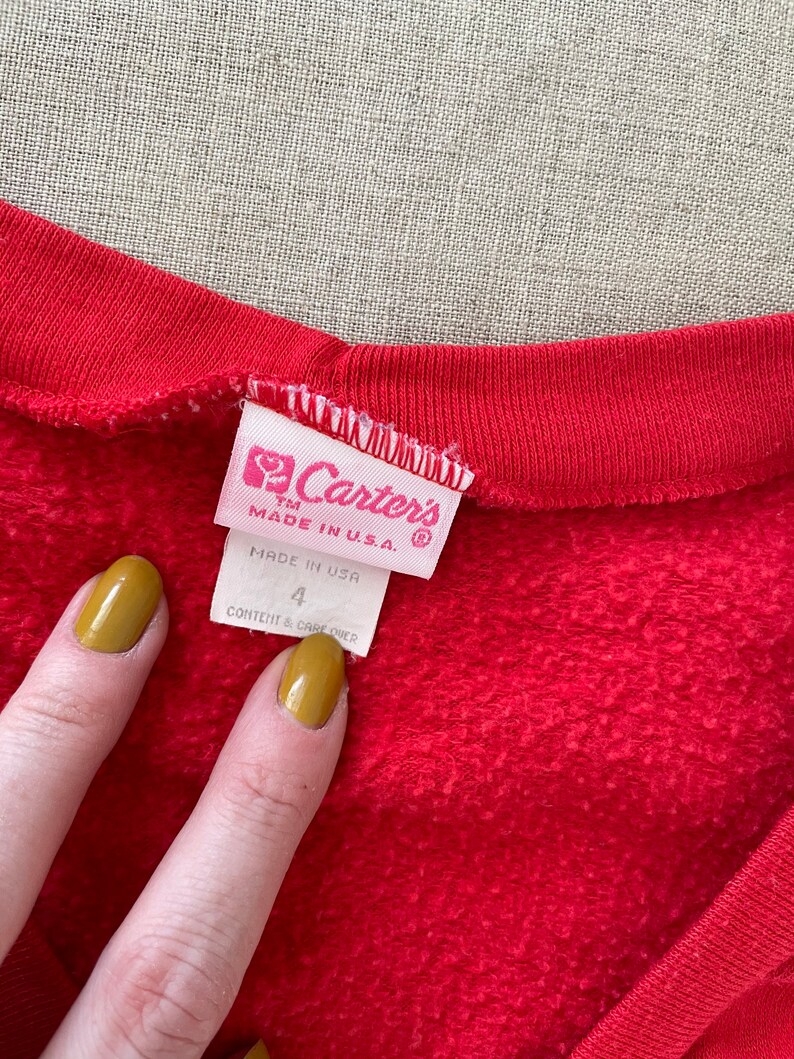 Size 4T 1980\u2019s Red Sweatshirt Cardigan