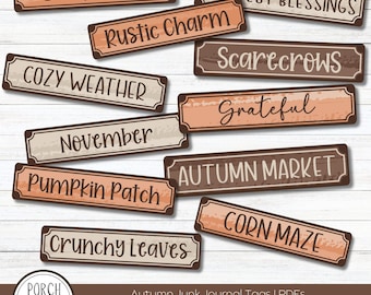 Autumn Junk Journal Words Printable | Vintage Fall Scrapbooking Ephemera Digital Download