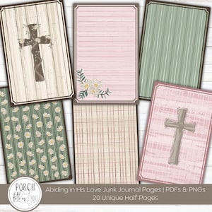 Dimorare nel Suo Amore 20 Pagine di Diario Stampabili di Mezza Pagina / Faith Junk Journaling / Download Digitale