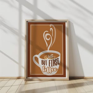But First Coffee Print: Funny Coffee Bar Art (Digital Download)