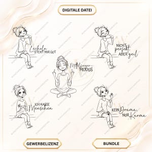 Handgezeichnetes Sarkasmus-Bundle | 35 Designs | Lasercut-Datei – Digitales Design-Bundle für freche und humorvolle Projekte