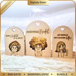 SVG Laserdatei Pasta Geschenkbox | Nudelbox aus Holz | Lasercut Verpackung | Geldgeschenk Box | inkl. Gewerbelizenz | 3mm | Bundle