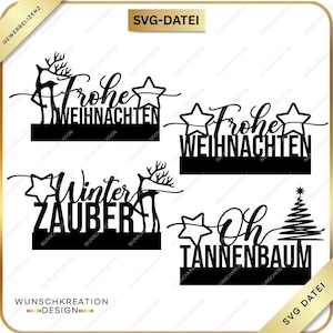 Christmas SVG laser file | Christmas block file | Winter magic | Oh Christmas tree | Reindeer decoration | Lettering | Wood laser cut file