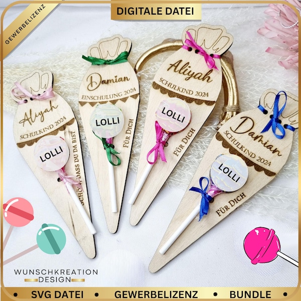 Porta paletas escolar SVG | Recuerdos y decoración de mesa para la fiesta de regreso a clases | 5 diseños | Personalizable | Descarga instantánea de archivo láser