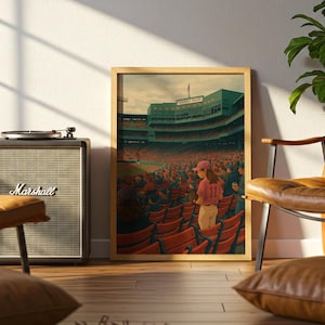 Stampa di baseball del Fenway Park / Poster della carta dei Red Sox / Poster sportivo / Arte murale per corridoio / Stampa per soggiorno / Regalo per la nuova casa / Anniversario di matrimonio su carta