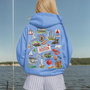 Boston neighborhoods Hoodie | iconic Boston patchwork inspired sweatshirt