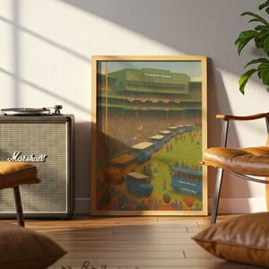 Wydruk baseballowy Fenway Park | Plakat z kartą Red Sox | Plakat sportowy | Sztuka ścienna na korytarz | Wydruk do salonu | Prezent na nowy dom | Papierowa rocznica