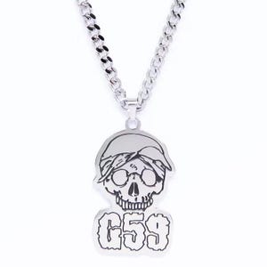 Collar de acero inoxidable con calavera G59 de Suicideboys