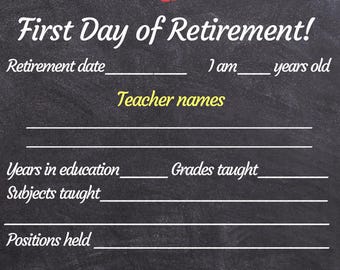 Teacher Retirement Template Print