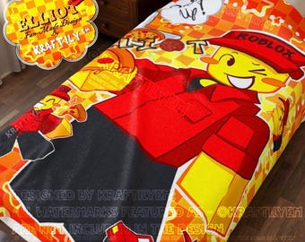 Elliot's Pizza Plush Blanket | Pizza Lover Gift - Soft Velveteen, 3 Available Sizes | Roblox, Forsaken