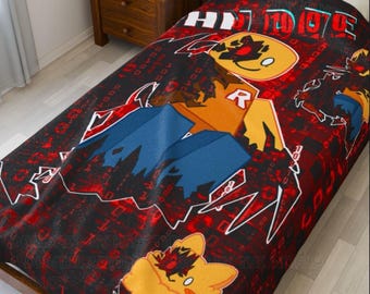 John Doe Plush Blanket | Coding Gift - Soft Velveteen, 3 Available Sizes | Roblox, Forsaken