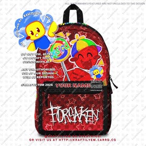 c00lkidd's Whimsical Backpack | Candy Lover Gift - Customizable, 1.3lbs School Bag, Back to School | Roblox Fan Design, Forsaken