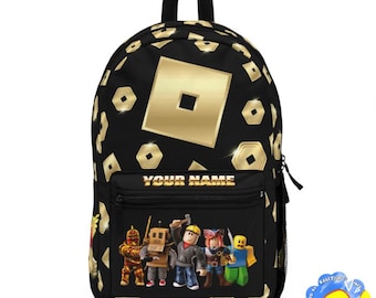 Robux Backpack | Roblox Schoolbag - Customizable, 1.3lbs School Bag, Back to School | 2019 Robux coin, Roblox Classic