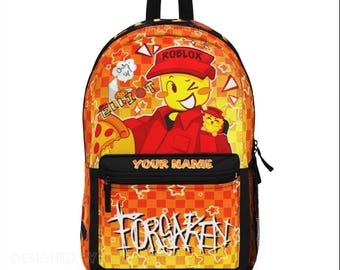 Elliot's Pizza Backpack | Pizza Lover Gift - Customizable, 1.3lbs School Bag | Roblox, Forsaken