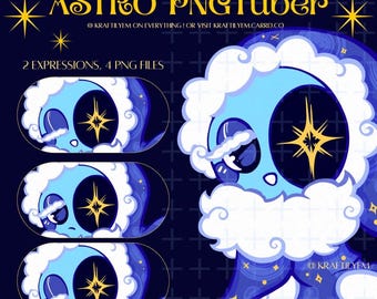 Astro PNGTuber | Stars and Clouds Streaming | Digital File