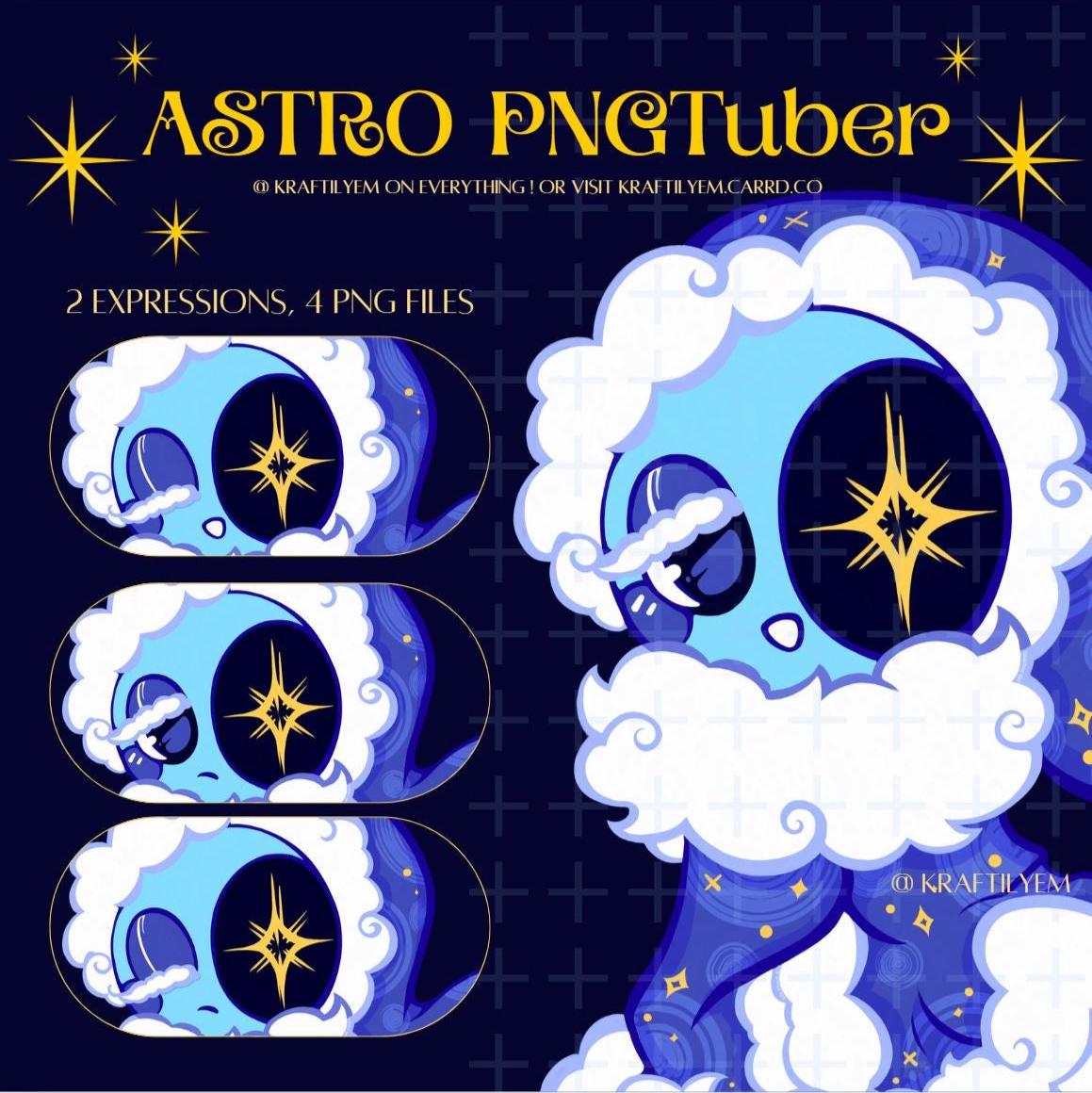 Astro Pngtuber | Stars and Clouds Streaming | Digital File - Etsy