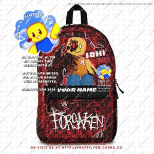 John Doe Backpack | Coding Gift - Customizable, 1.3lbs School Bag, Back to School | Roblox Fan Design, Forsaken