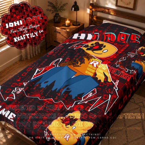 John Doe Plush Blanket | Coding Gift -Personalized Soft Velveteen Blanket, 3 Available Sizes | Roblox, Forsaken