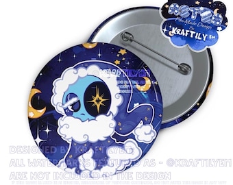 Astro Button Pin | Stars and Clouds - Available in 3 Sizes | Roblox Fan Merch