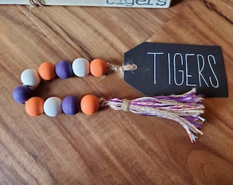 Football | Clemson Tigers | Home Decor | Wood Garland Beads SEC