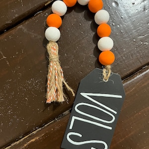 Football | UT VOLS | Wood Garland Beads SEC Tennessee Basketball
